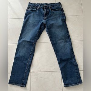 GAP Men’s Straight Jeans Resin Finish 5 Pocket 99% Cotton Zipper Fly Size 34/32